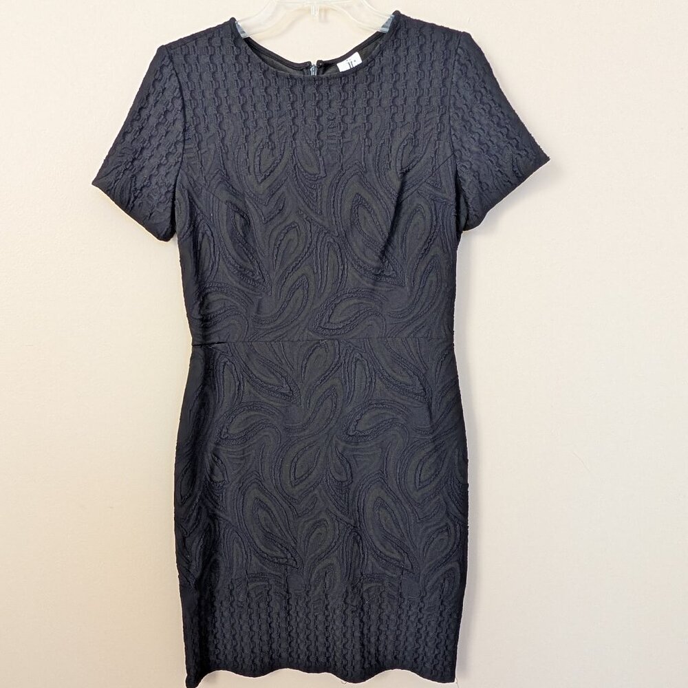 Julia Jordan 10 bodycon dress, black and green, short sleeve